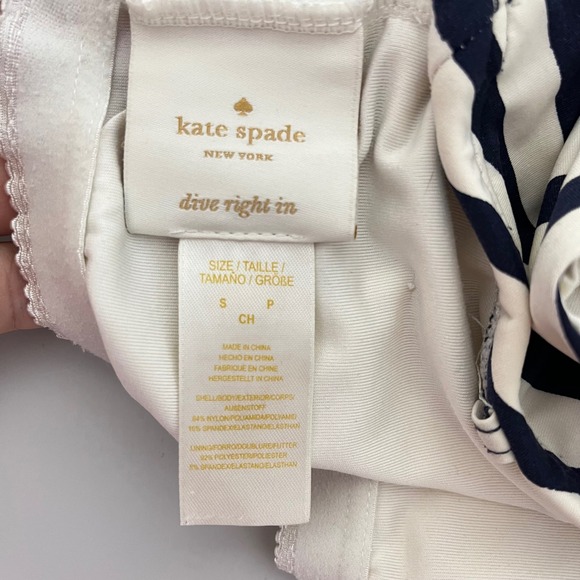 Kate Spade One Piece Halter Stripped Bow Swimsuit Size Small - Picture 5 of 5